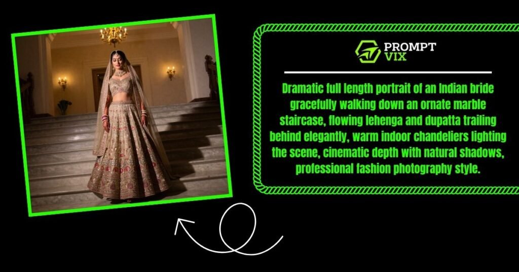 Bride Walking on Grand Staircase