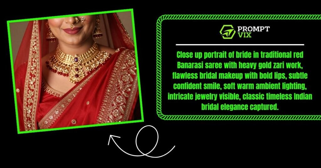 Classic Red and Gold Saree Close-Up