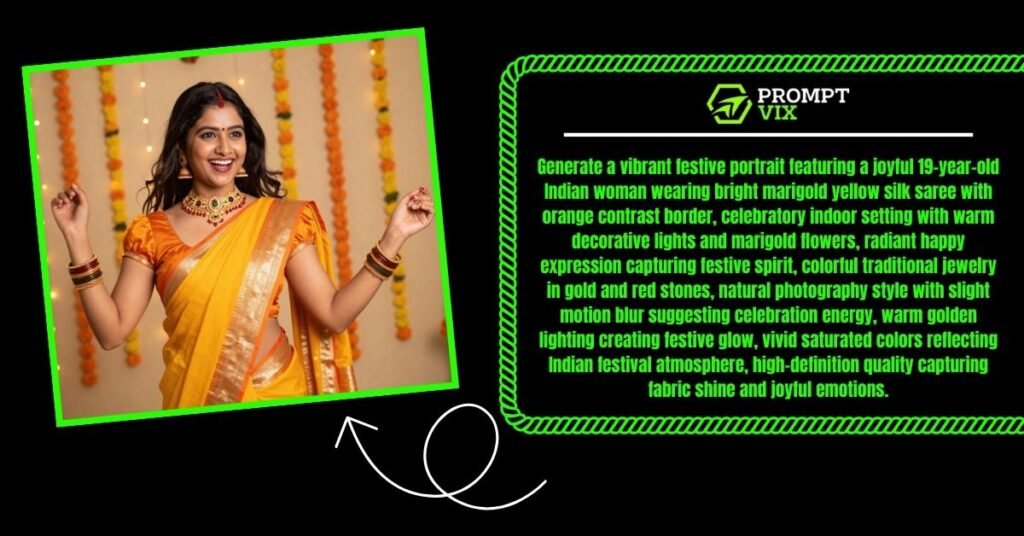 Festive Marigold Yellow Saree Glow