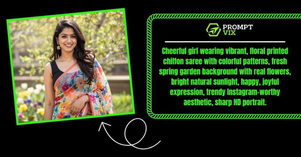 Floral Print Saree Trendy Look