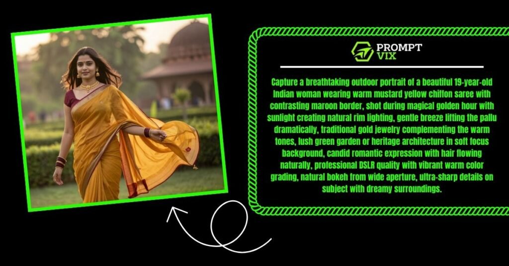 Golden Hour Outdoor Saree Portrait