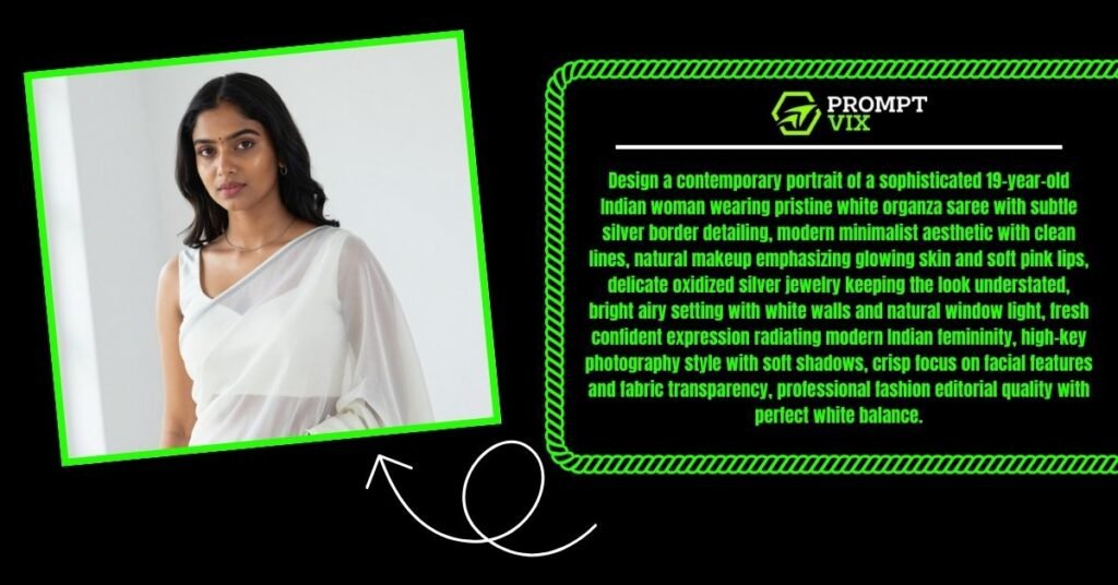 Minimal White Organza Saree Look