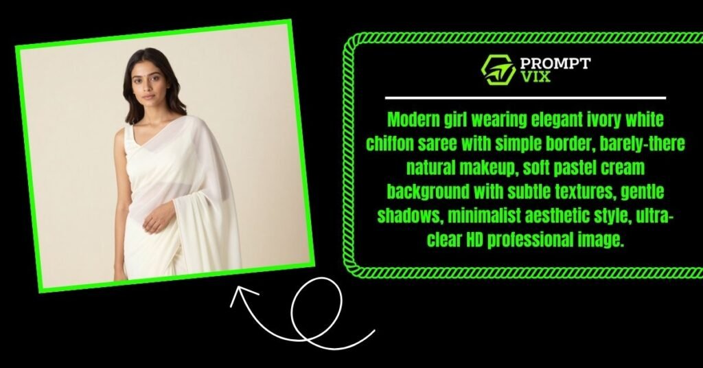 Minimal Aesthetic Saree Look Prompt
