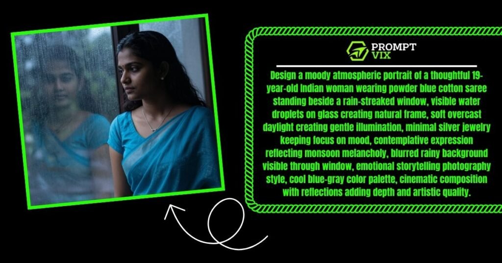 Monsoon Window Saree Portrait