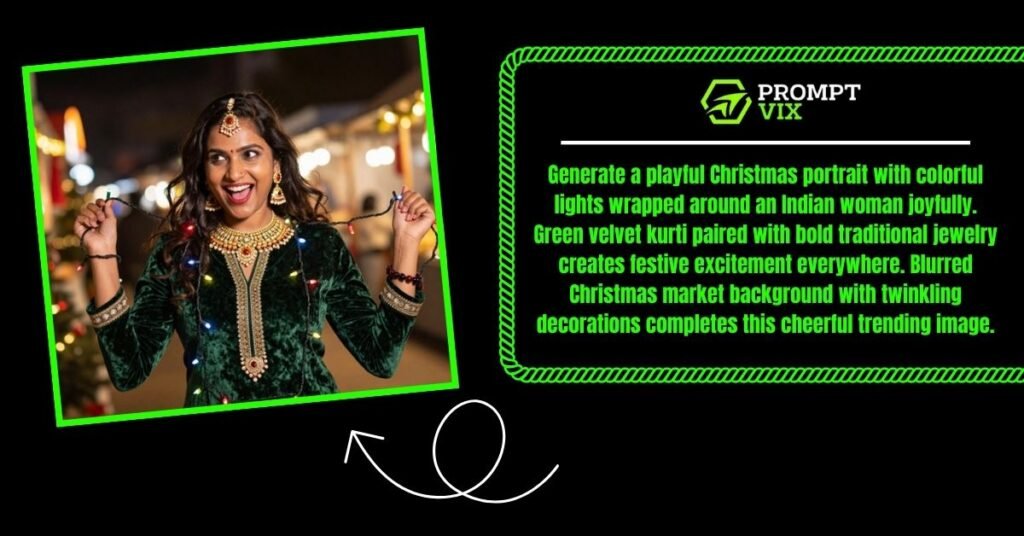 Playful String Lights Portrait