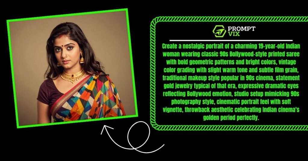 Retro 90s Bollywood Saree Style