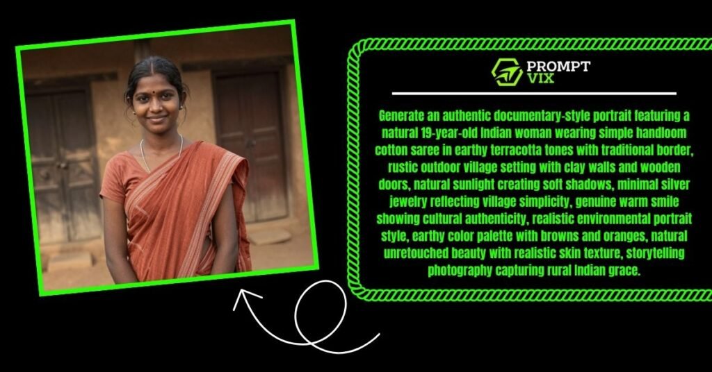 Rustic Indian Village Saree Portrait