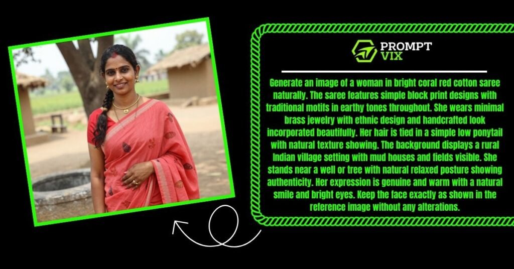 Coral Red Saree Outdoor Portrait