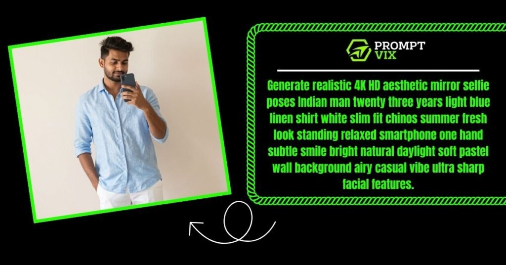 Linen Casual Summer Mirror Selfie