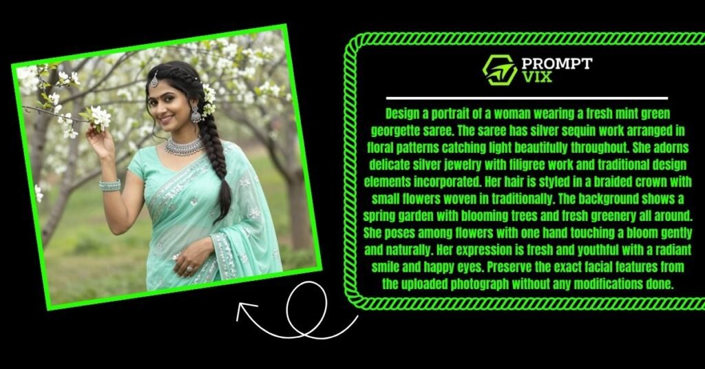 Mint Green Saree with Silver