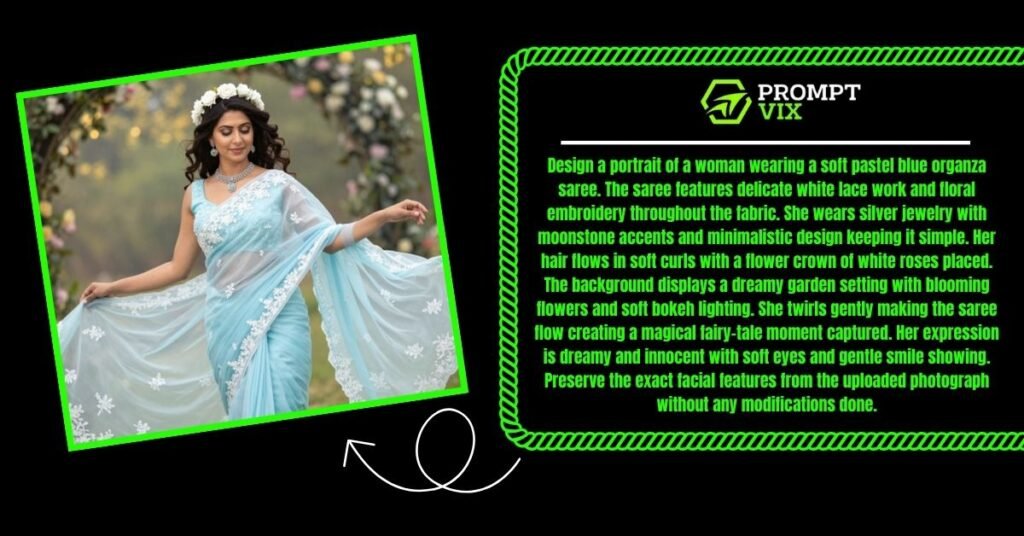 Pastel Blue Saree with Charm