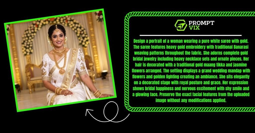 White and Gold Royal Saree