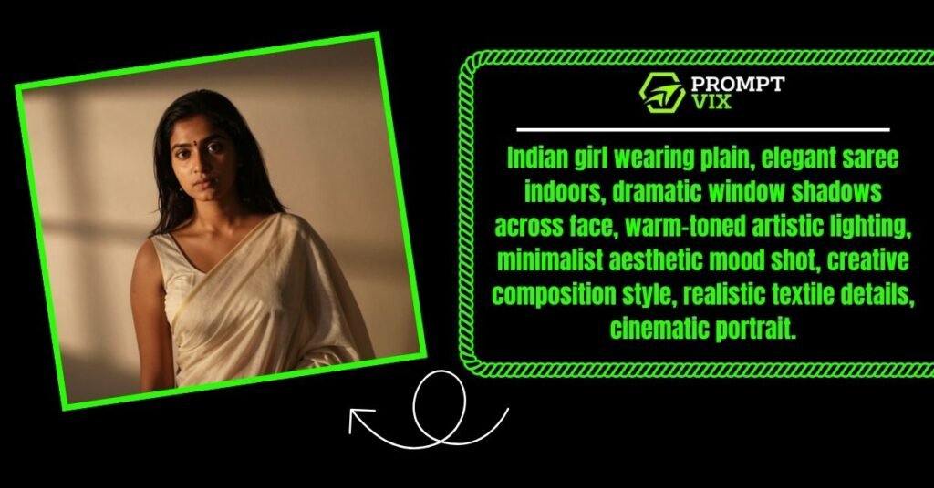 Artistic Indoor Portrait: Saree & Shadows