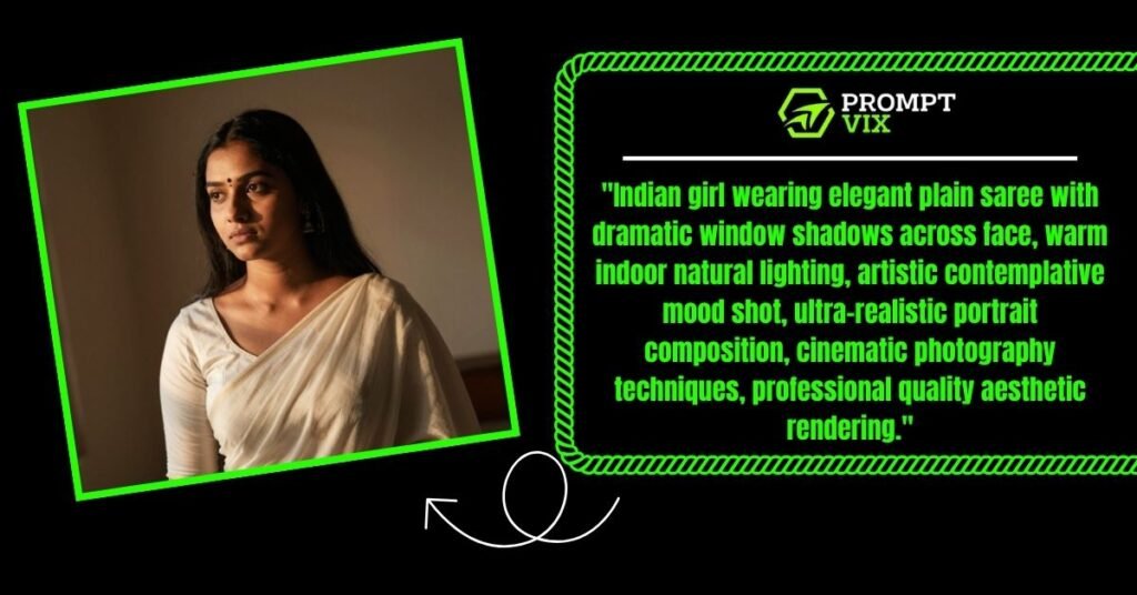 Artistic Indoor Portrait: Saree & Shadows