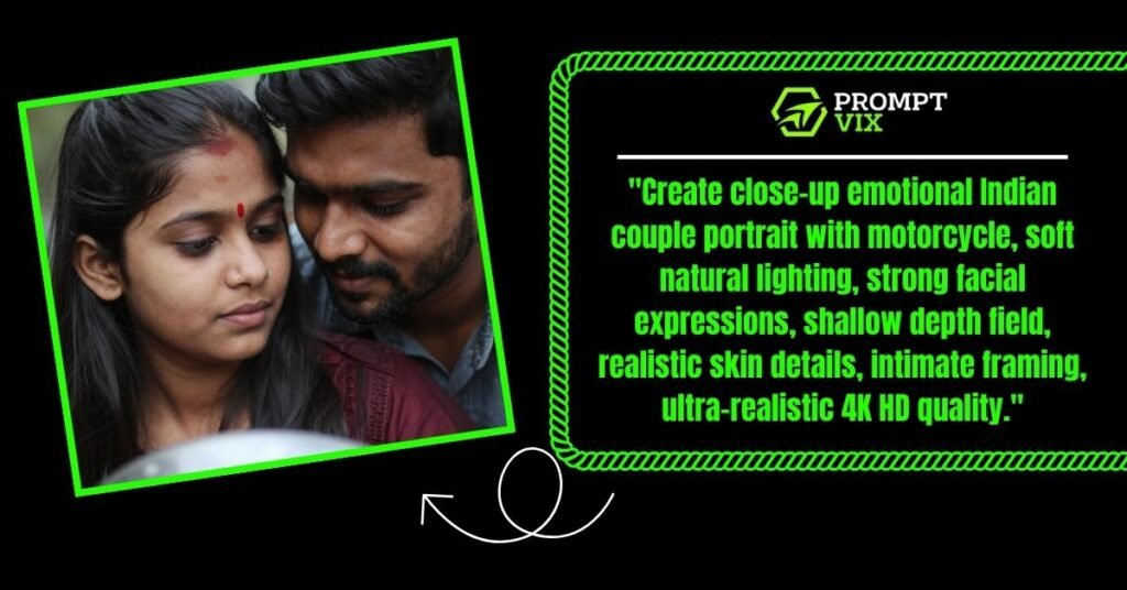 Close-Up Emotional Bike Couple Shot