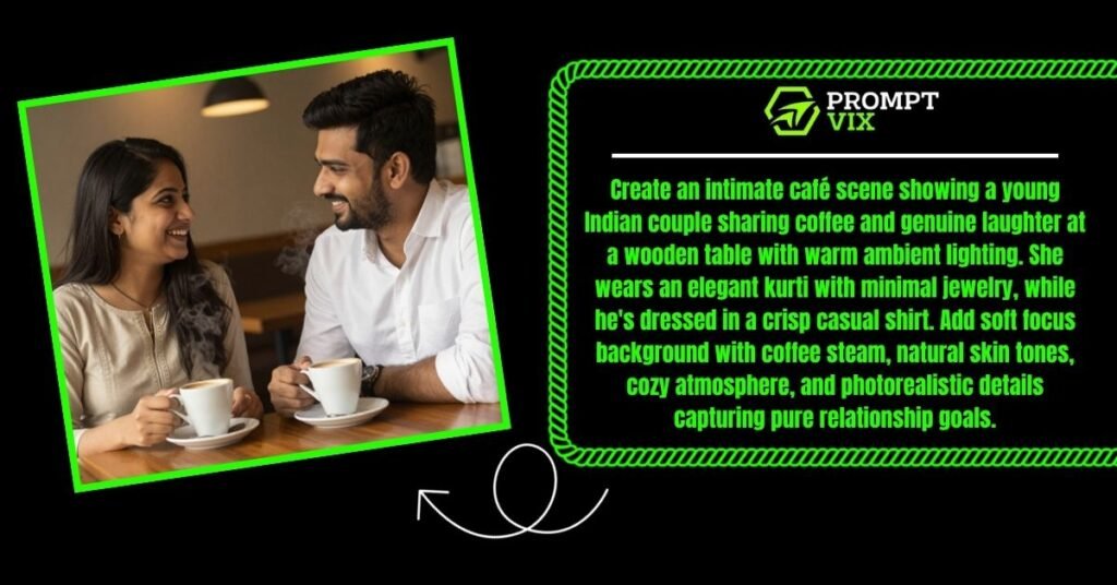 Cozy Café Date: Warm Indoor Couple Portrait