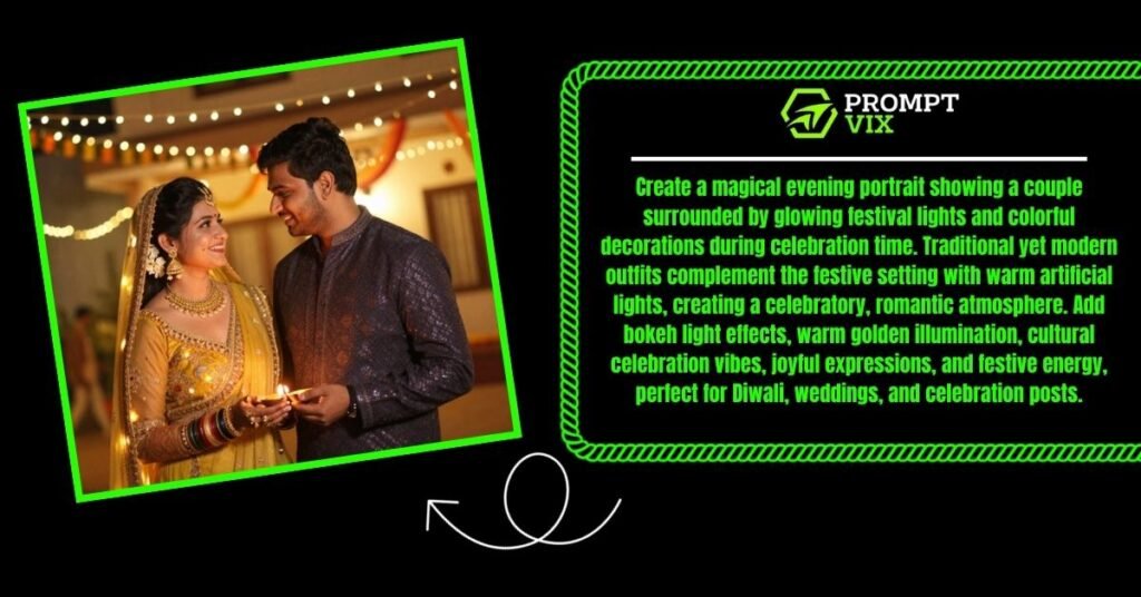 Festival Lights Evening Couple Portrait