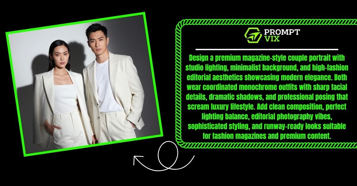 High-Fashion Editorial Studio Couple Portrait