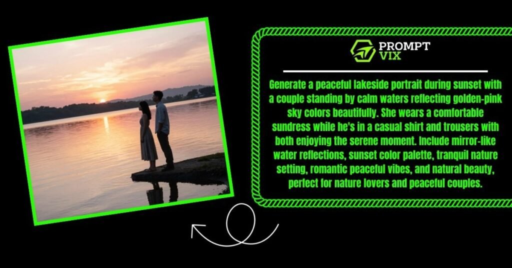 Lakeside Sunset Romantic Couple Shot