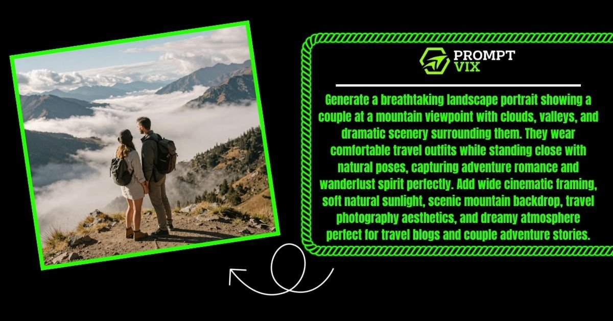 Mountain View Romantic Couple Photo