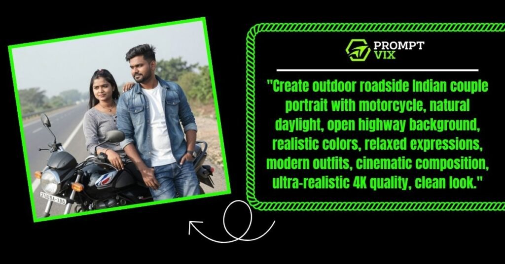 Outdoor Roadside Bike Couple Portrait