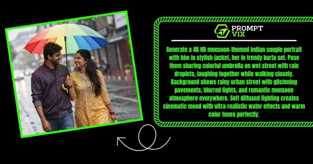 Rainy Street Umbrella Romance