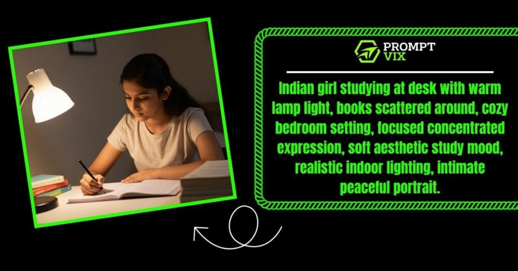 Study Table Indian Girl Portrait