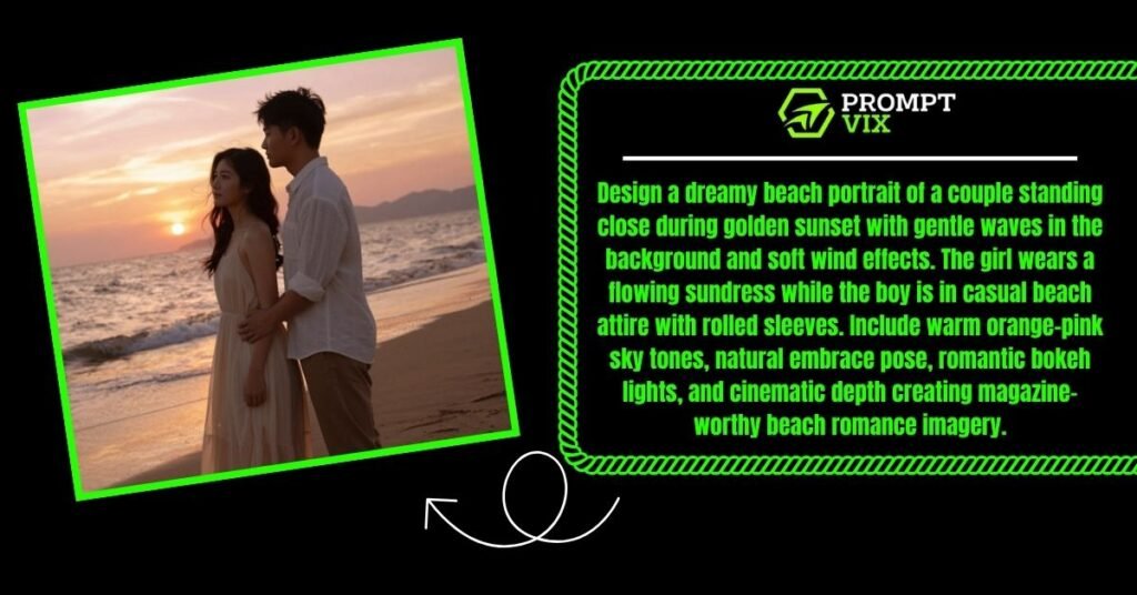 Sunset Beach Romance: Golden Hour Couple Shot