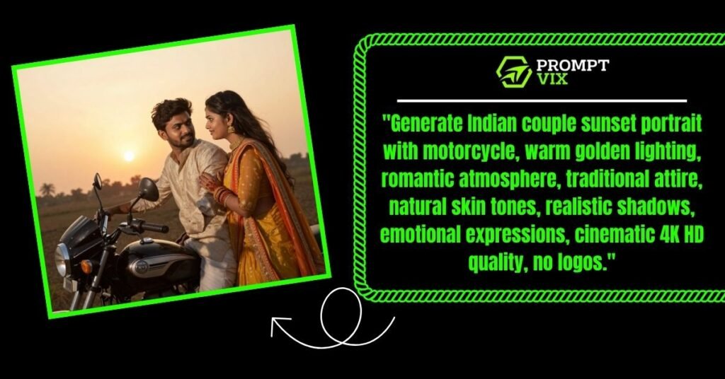 Sunset Motorcycle Couple Portrait