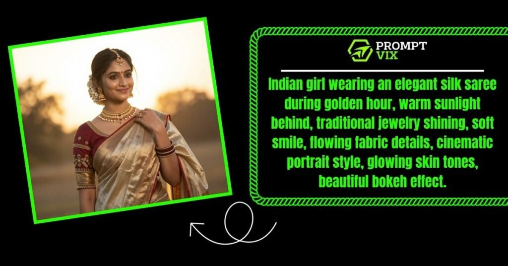 Traditional Saree Look: Golden Hour