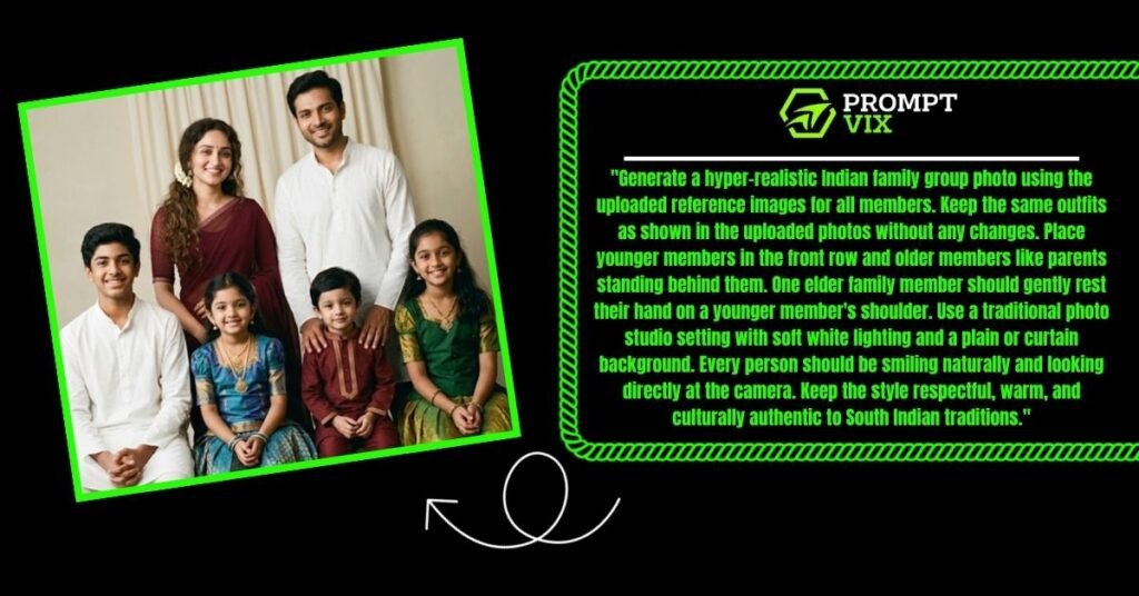 Realistic Indian Family Group Photo Prompt