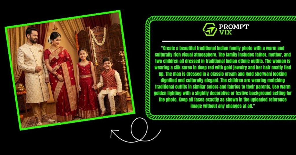 Traditional Indian Family Photo Prompt