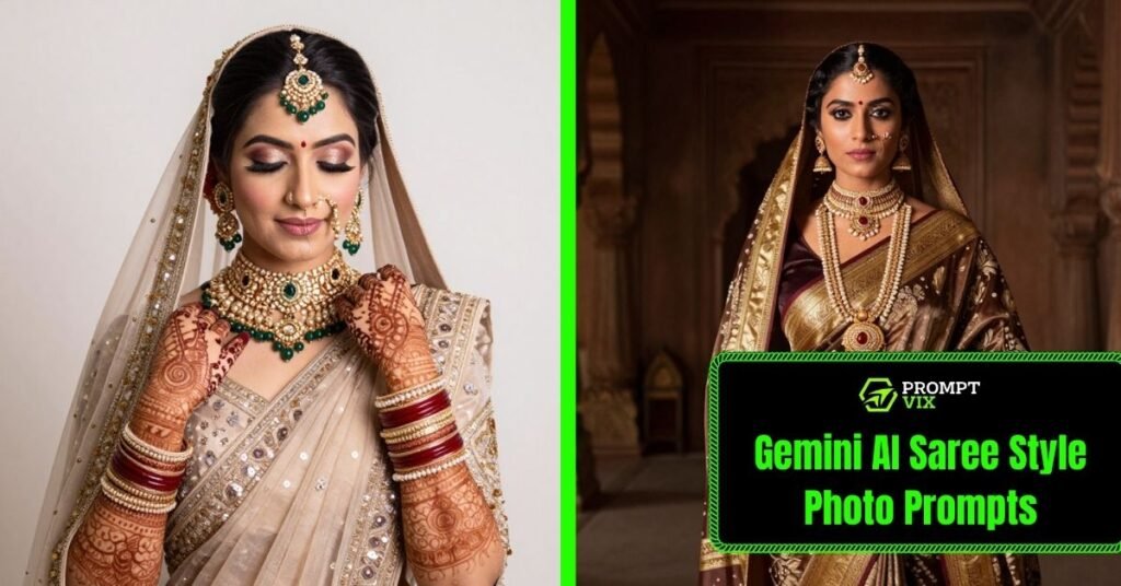 Gemini AI Saree Style Photo Prompts: Classic Indian Woman Portrait Copy Paste